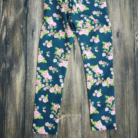Matilda Jane 435 Green Floral Leggings Girls 12 - Picture 4 of 4